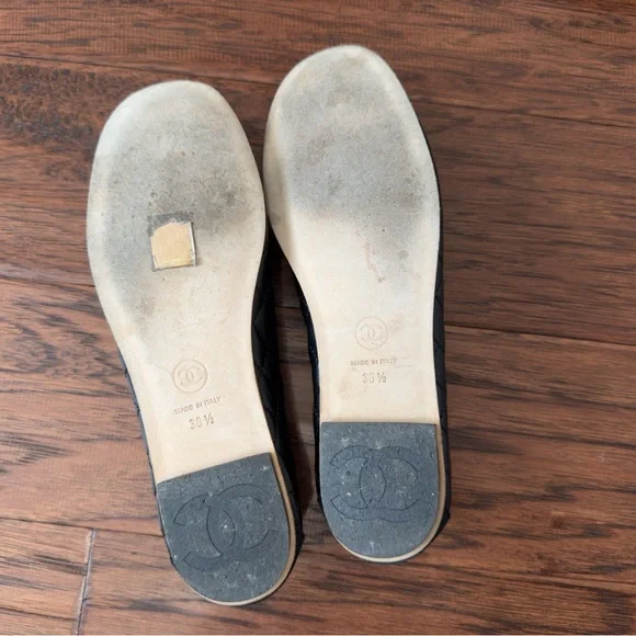 Chanel Black Leather Loafers Moccasins - Picture 10 of 12